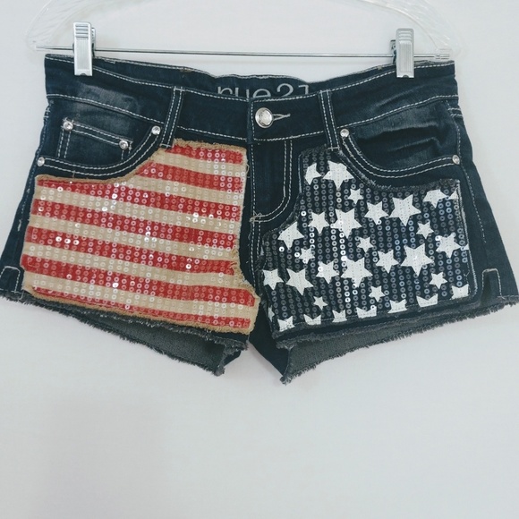 Rue21 Pants - Rue21 Patriotic American Flag Sequined Shorts